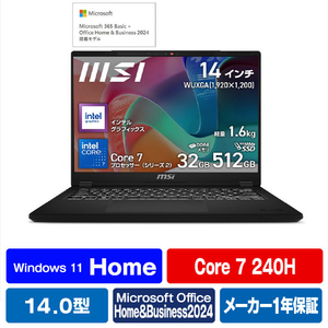 MSI ノートパソコン Modern 14 H D2RM クラシックブラック MODERN-14HD2RMG-5429JP MSI ノートパソコン Modern 14 H D2RM クラシックブラック MODERN-14HD2RMG-5429JP