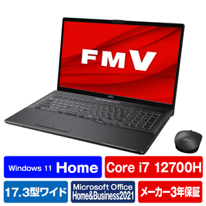 富士通 ノートパソコン e angle select LIFEBOOK NHシリーズ ブライトブラック FMVN90H1BE-イメージ1