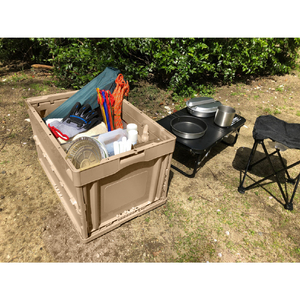 トラスコ オリコン　蓋つき折りたたみコンテナ　５０Ｌ　コヨーテ CT50-CYT-イメージ6