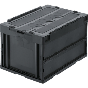 トラスコ オリコン　蓋つき折りたたみコンテナ　５０Ｌ　グレー CT50-GY-イメージ1