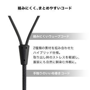 オーディオテクニカ USB Type-C用イヤホン ブラック ATH-CKD30C BK-イメージ5