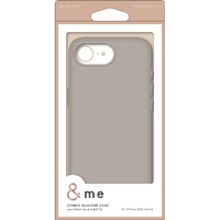 エレコム iPhone 16e用&me ハイブリッドシリコンケース ストラップホールシート付 グレージュ PM-A25SSCSHGB
