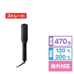 テスコム マイナスイオン ワイドストレートアイロン ブラック TS369A-K-イメージ1