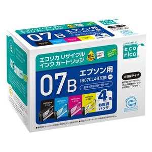 エコリカ リサイクルインク 4色パック FC230SJ-ECI-EIB07B-4P-イメージ1