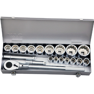 ＫＴＣ １９．０ｓｑ．ソケットレンチセット［１９点］ KTC ソケットレンチセット（12角タイプ） 差込角19.0mm TB619B-イメージ1