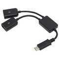 ルートアール USB2．0 Type-C OTGケーブル(2ポート・18cm) ブラック RC-OTG2TCB