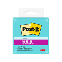 3M ポスト・イット ノート 強粘着 75x75mm アクアスプラッシュ 90枚 FCK296B-654SS-AQ