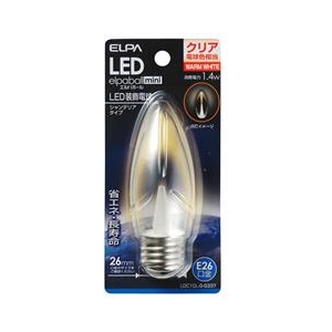 エルパ LED電球 E26口金 全光束60lm(1．4W装飾電球 シャンデリアタイプ) クリア電球色相当 elpaball mini LDC1CL-G-G337-イメージ1