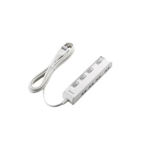 エレコム 個別スイッチ付 省エネタップ 横挿しタイプ(4個口・3．0m) ホワイト T-E5C-2430WH-イメージ1
