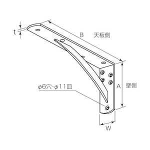 丸喜金属本社 パワー棚受(鉄)150×300 ホワイト FC015FM-1141670-イメージ2