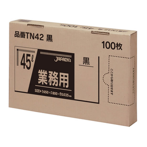 ジャパックス TN42 メタ配合ポリ袋黒45L BOX100枚 FCG509V-イメージ1