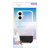 トリニティ iPhone 16用[FINO] 背面クリアハイブリッドレザーケース ブラック AM-IP24M2-FI-BK