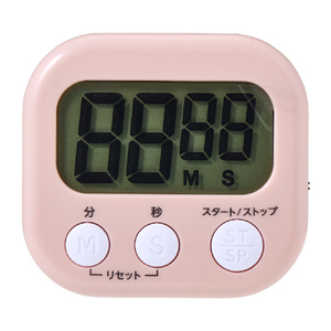 エルパ 大きくて見やすいキッチンタイマー ピンク TIM-01(PK)-イメージ1