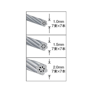 トラスコ中山 ステンレスワイヤロープ Φ1.0mm×5m 1515 FC892EK-2134501-イメージ2