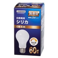 ヤザワ 60W形・E26口金 シリカ白熱電球 ホワイト 60W長寿命タイプ 1個入り LW100V60WWL