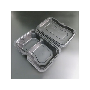 リスパック 弁当容器 バイオデリカ シェルBOX 60-1 黒 リスパック 25枚 FCG769V-00656012-イメージ1