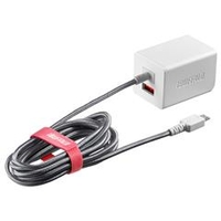 BUFFALO 2．4A USB急速充電器 AUTO POWER SELECT機能搭載 microUSB急速ケーブル一体型タイプ(1．8m) ホワイト BSMPA2401BC2WH