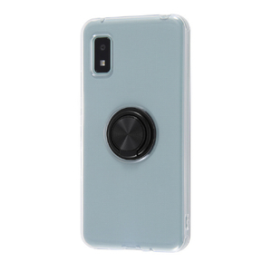 レイアウト AQUOS wish用TPUソフトケース リング付 ブラック RT-AQWITC30/BM-イメージ1