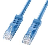 サンワサプライ L型カテゴリ5eより線LANケーブル(10m) ライトブルー KB-T5YL-10LB