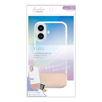 トリニティ iPhone 16用[FINO] 背面クリアハイブリッドレザーケース ピンク AM-IP24M2-FI-PK