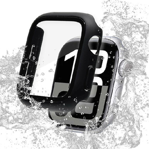 ラスタバナナ Apple Watch series10[42mm]用ガラス+PC一体型 防水ケース ブラック GHB4810AW42-イメージ1
