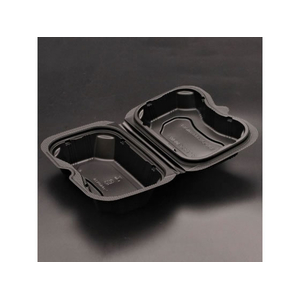 リスパック 弁当容器 バイオデリカ シェルBOX20 黒 リスパック 25枚 FCG770V-00653239-イメージ1