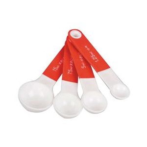 パール金属 Softia 少々スプーン付計量スプーン4P set レッド C3698-イメージ1