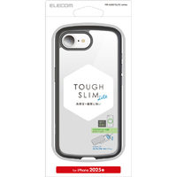 エレコム iPhone 16e用TOUGH SLIM LITE ケース フレームカラー メタルステッカー付 ブラック PM-A25STSLFCBK