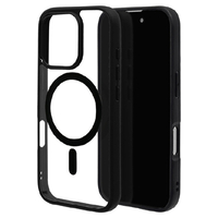 ラスタバナナ iPhone 16 Pro用RHINOX ハイブリッドケース TPU×アクリル MAGSAFE対応 ブラック×クリア 8214IP461PHAMBK