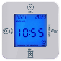 グリーンハウス GH-CLAED-GY 多機能タイマー・クロック |エディオン