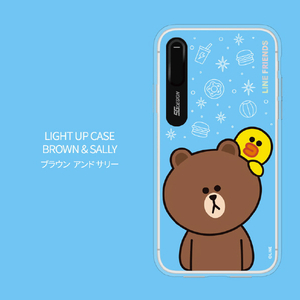LINE FRIENDS iPhone XS/X用ケース LIGHT UP CASE ブラウン アンド サリー KCL-LBS001-イメージ3