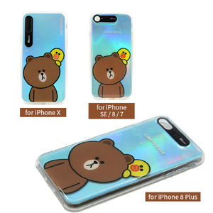 LINE FRIENDS iPhone XS/X用ケース LIGHT UP CASE ブラウン アンド サリー KCL-LBS001-イメージ4