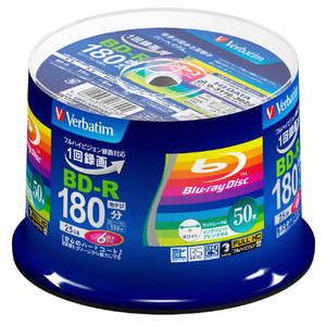 Verbatim 録画用25GB 1-6倍速対応 BD-R追記型 ブルーレイディスク 50枚入り VBR130RP50V4 Verbatim 録画用25GB 1-6倍速対応 BD-R追記型 ブルーレイディスク 50枚入り VBR130RP50V4