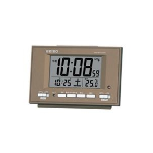 SEIKO 電波目覚まし時計 茶メタリック塗装 SQ778B-イメージ1