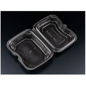 リスパック 弁当容器 バイオデリカ シェルBOX40 黒 リスパック 25枚 FCG771V-00647488-イメージ1