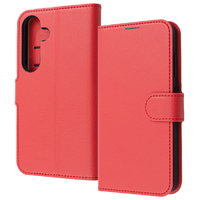 レイアウト Galaxy S25用Like standard 耐衝撃 マグネットベルト シンプル 手帳型レザーケース レッド RT-GS25ELC1/R