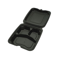 リスパック 弁当容器 バイオデリカ シェルBOX70-1 黒 FCG772V-00661523