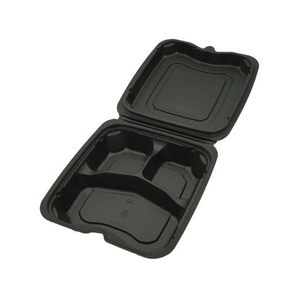 リスパック 弁当容器 バイオデリカ シェルBOX70-1 黒 リスパック 25枚 FCG772V-00661523-イメージ1