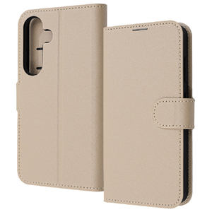 レイアウト Galaxy S25用Like standard 耐衝撃 マグネットベルト シンプル 手帳型レザーケース シャイニーベージュ RT-GS25ELC1/BE-イメージ1