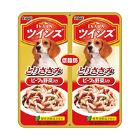 いなばペットフード TW‐01 twins とりささみ＆ビーフ・野菜入り 40g×2 ﾂｲﾝｽﾞｻｻﾐﾋﾞ-ﾌ80G