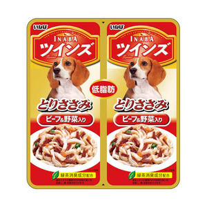 いなばペットフード TW‐01 twins とりささみ＆ビーフ・野菜入り 40g×2 ﾂｲﾝｽﾞｻｻﾐﾋﾞ-ﾌ80G-イメージ1