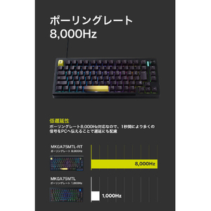 プリンストン プリンストン UPトリガー対応 CNCフルアルミ 75%ゲーミングキーボード ブラック UP-MKGA75MTL-RT-J/B-イメージ11