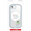 エレコム iPhone17e/16e用 TOUGH SLIM LITE ケース フレームカラー メタルステッカー付 ライトブルー PM-A25STSLFCBU