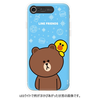 LINE FRIENDS iPhone SE(第3世代)/SE(第2世代)/8/7用LINE FRIENDS LIGHT UP CASE ブラウン アンド サリー KCL-LBS002