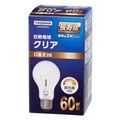 ヤザワ 60W形・E26口金 白熱電球 クリア 60W電球タイプ 1個入り L100V60WCL