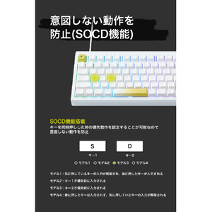 プリンストン プリンストン UPトリガー対応 CNCフルアルミ 75%ゲーミングキーボード ホワイト UP-MKGA75MTL-RT-J/W-イメージ8