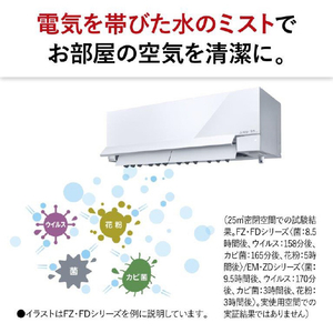 三菱 「工事代金別」 26畳向け 自動お掃除付き 冷暖房インバーターエアコン e angle select 霧ヶ峰 EMシリーズ Ｚシリーズ MSZ-EM8025E5S-Wｾｯﾄ-イメージ12