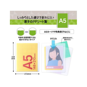 プラス ito／oshi 厚手PPカードケース A5カード収納サイズ FC322ST-91516FL-345CF-イメージ5