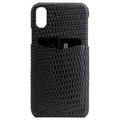 SLG Design iPhone XR用ケース Lizard Leather Back Case ブラック SD13701I61