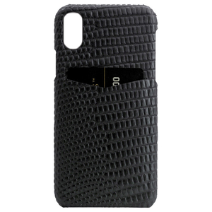 SLG Design iPhone XR用ケース Lizard Leather Back Case ブラック SD13701I61-イメージ1